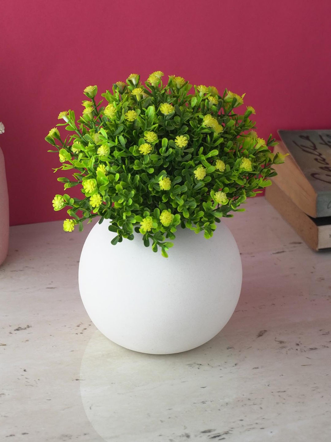 

The Decor Mart White Modern Globe Ceramic Vase