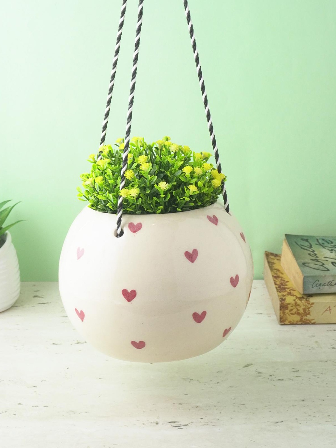 

The Decor Mart White & Pink Printed Ceramic Vases