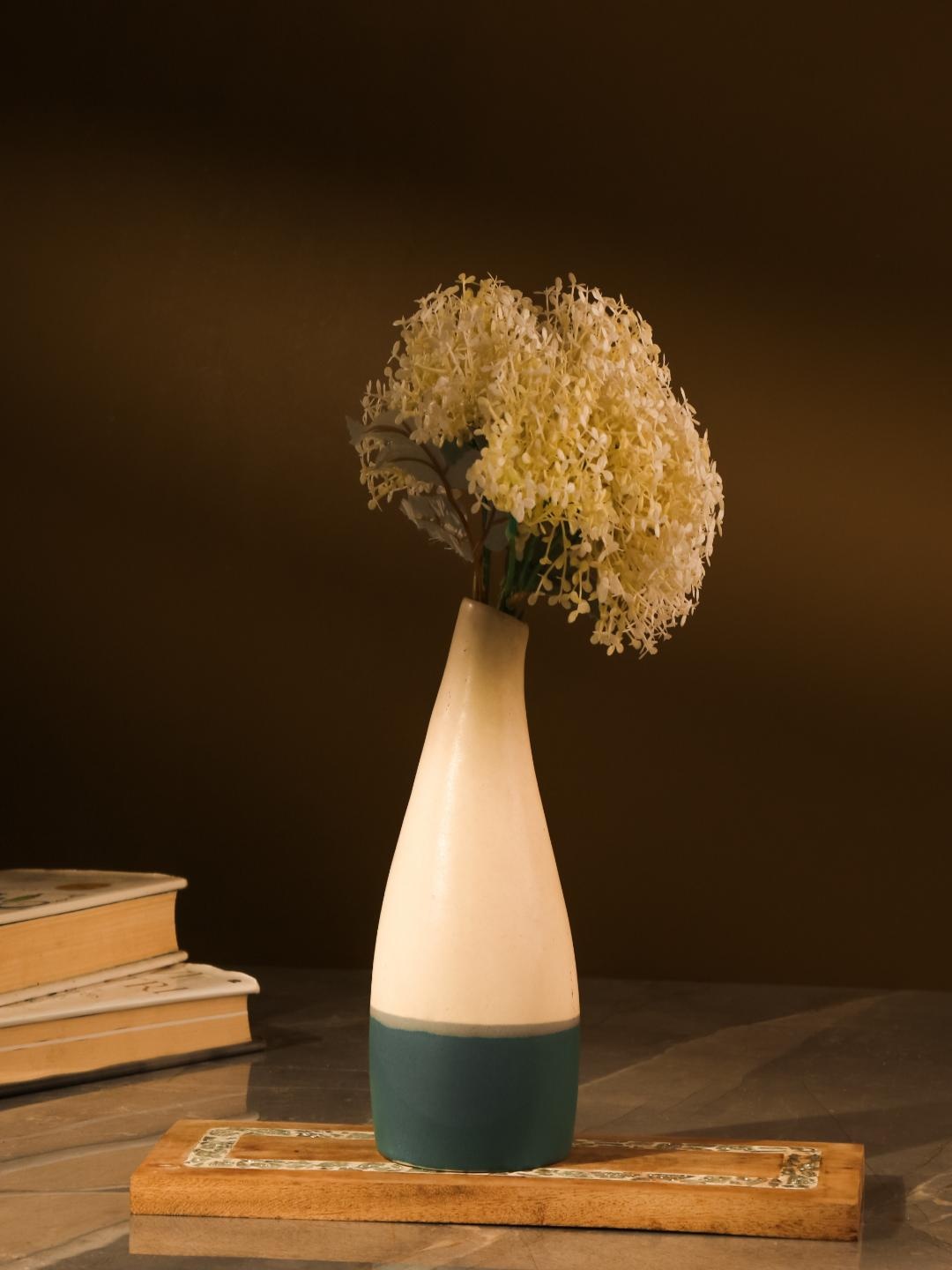 

The Decor Mart White & Green Ceramic Vases