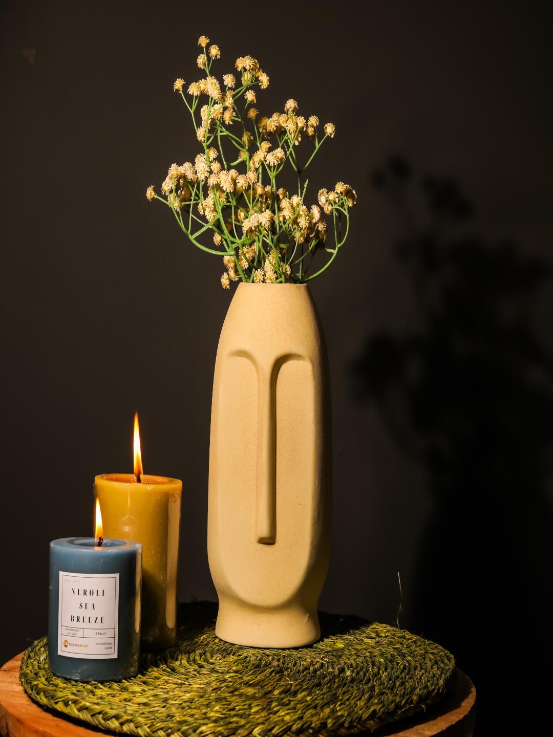 

The Decor Mart Beige Face Ceramic Vases