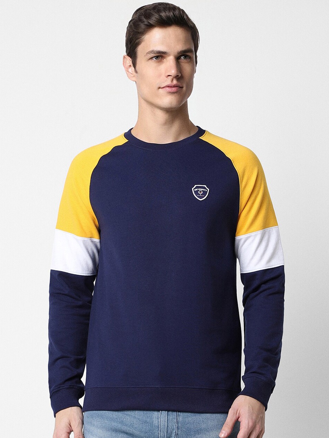 

PETER ENGLAND UNIVERSITY Round Neck Long Sleeves Pullover Sweatshirt, Navy blue