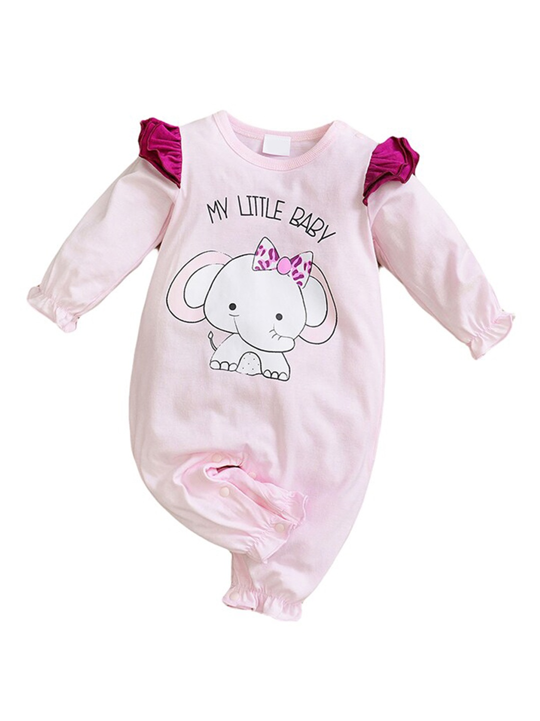 

StyleCast Pink Infants Girls Graphic Printed Pure Cotton Rompers