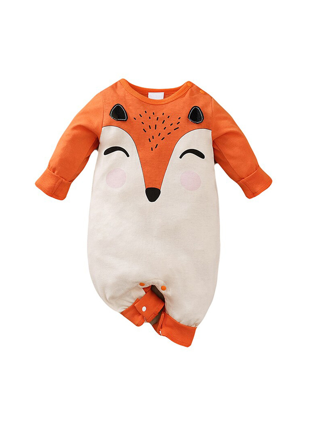 

StyleCast Infants Orange-Coloured Conversational Printed Pure Cotton Rompers