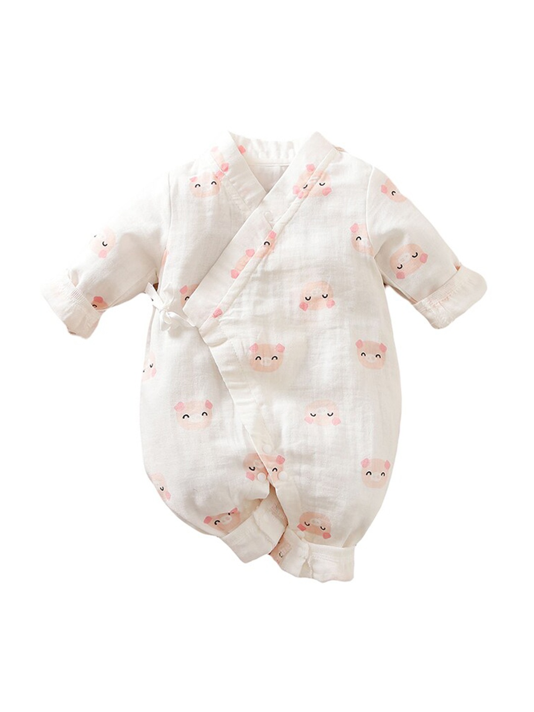 

StyleCast Infant Girls White Printed Pure Cotton Romper