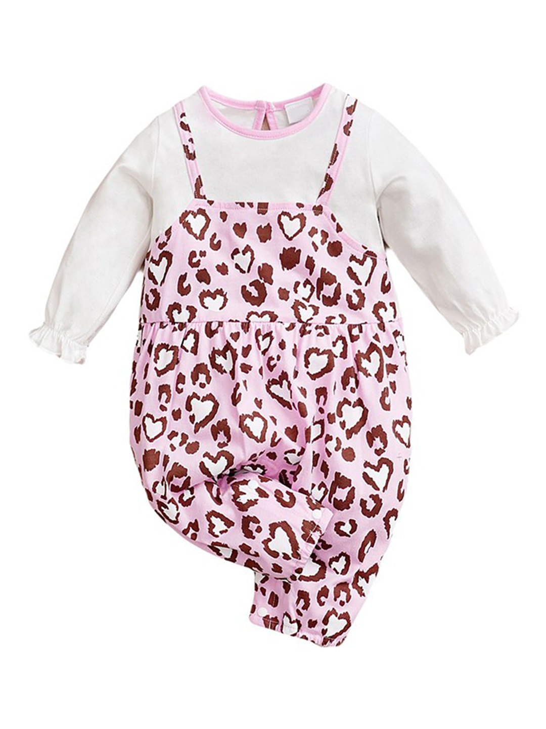

StyleCast Infant Girls Pink Printed Pure Cotton Romper