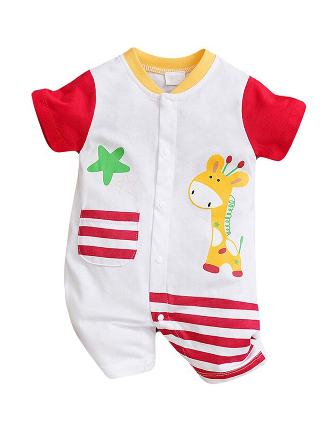 

StyleCast Infants White Printed Cotton Romper
