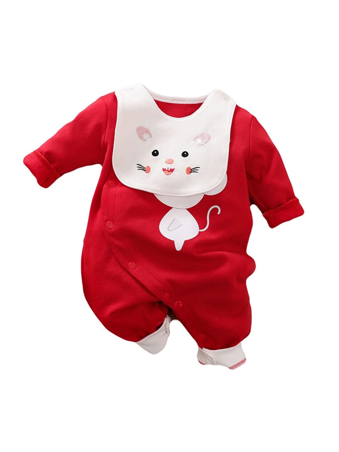 

StyleCast Infant Red Girls Printed Cotton Rompers