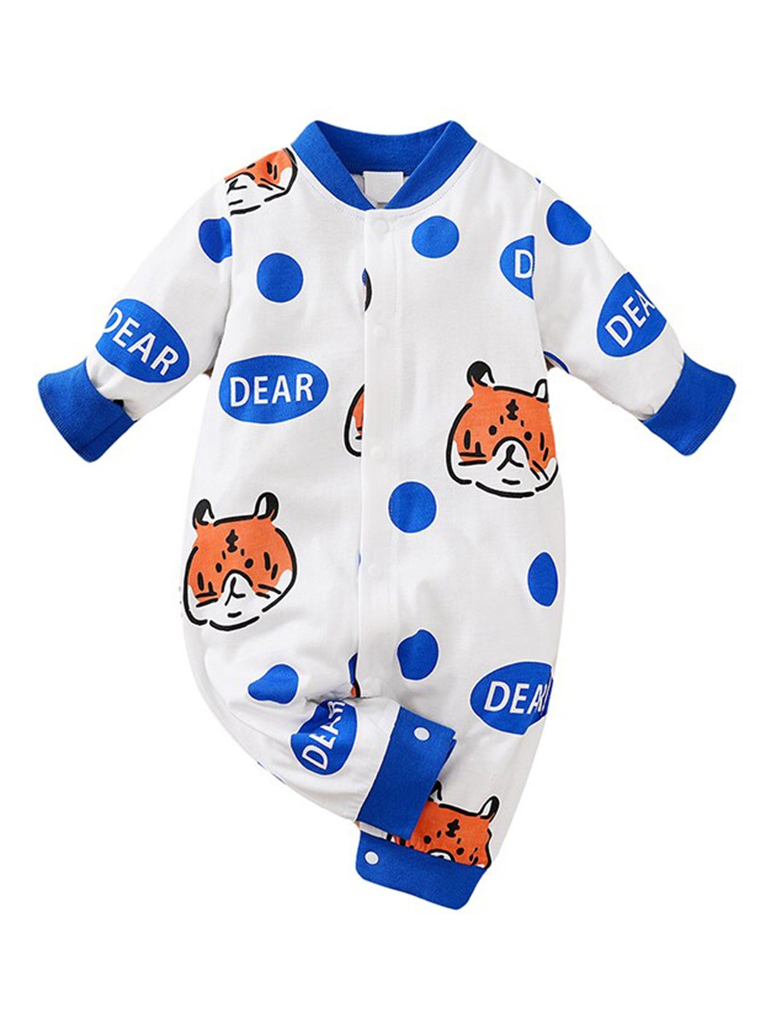 

StyleCast Infant Boys Blue & White Printed Cotton Rompers