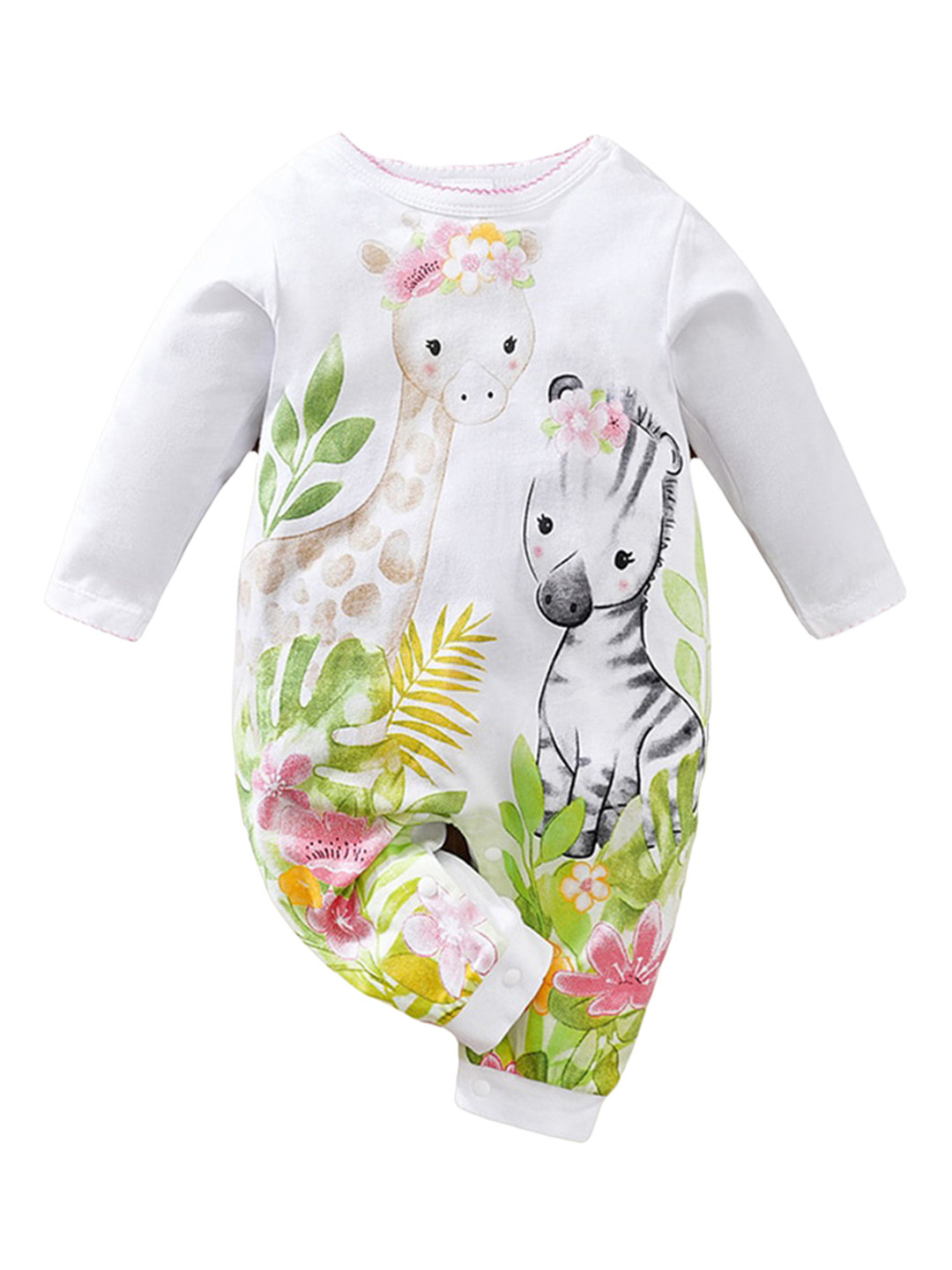 

StyleCast Infants White Graphic Printed Pure Cotton Rompers