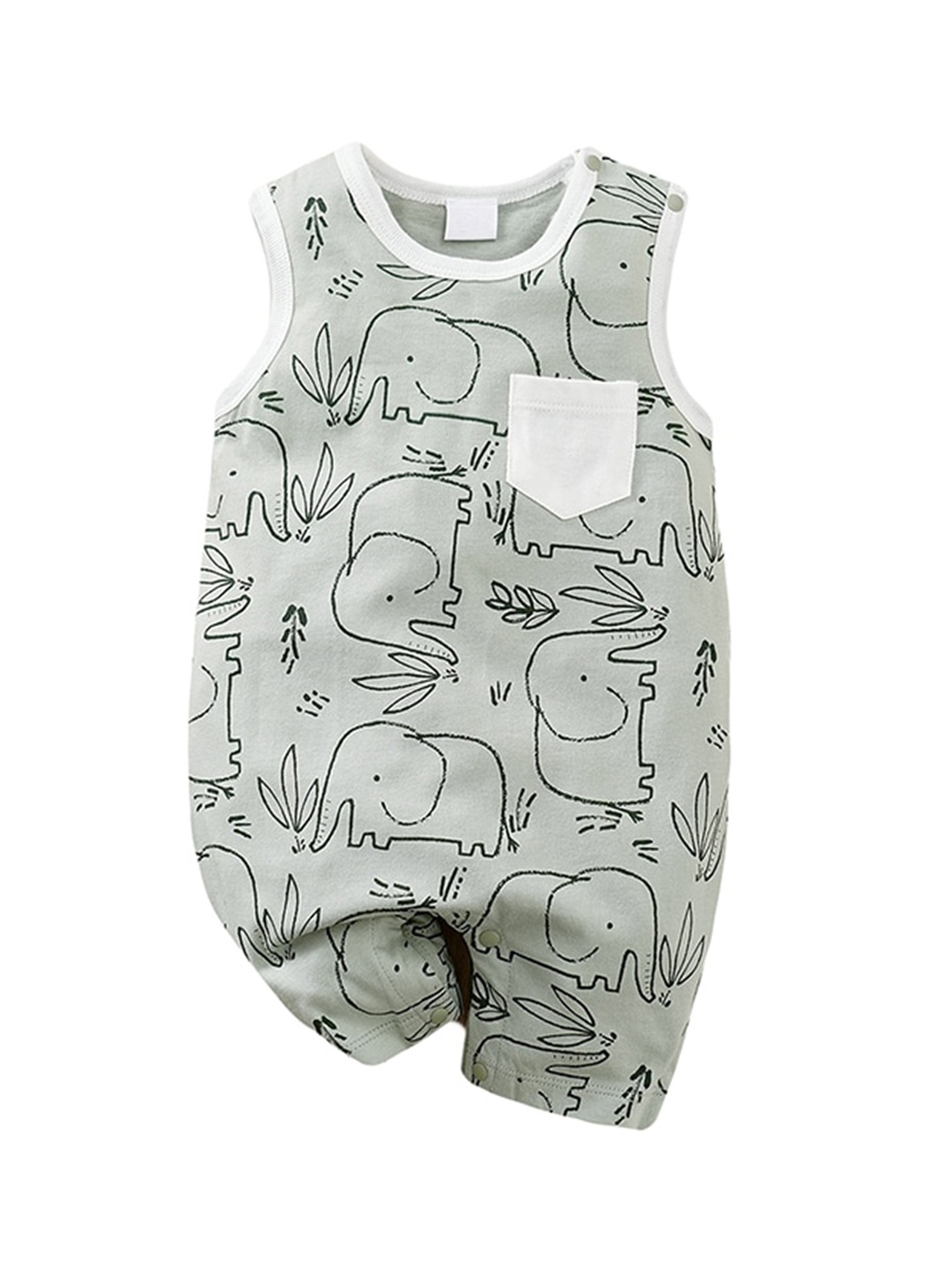 

StyleCast Boys Graphic Printed Pure Cotton Rompers, Green