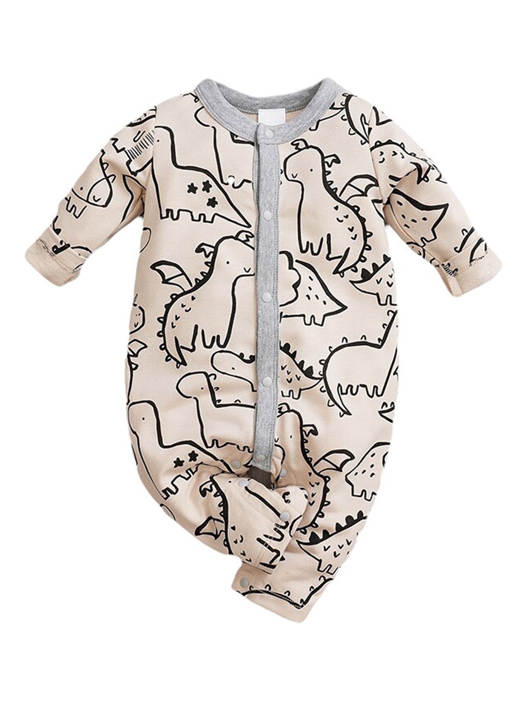 

StyleCast Infant Boys Beige Graphic Printed Pure Cotton Rompers