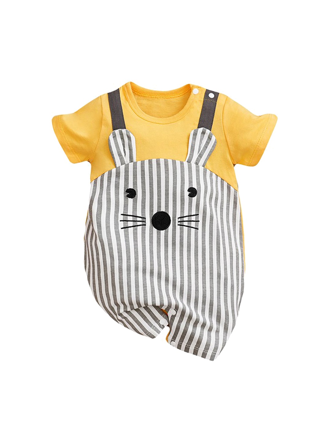 

StyleCast Infants Striped Pure Cotton Rompers, Yellow
