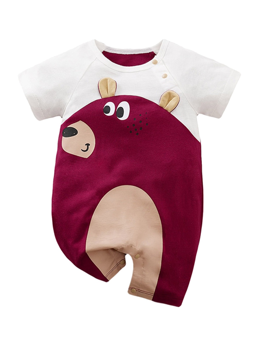 

StyleCast Red & White Infants Colourblocked Pure Cotton Rompers