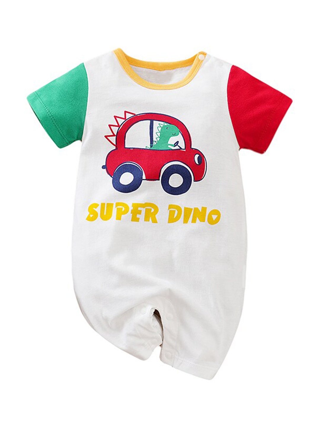 

StyleCast Infant Boys Printed Pure Cotton Romper, White