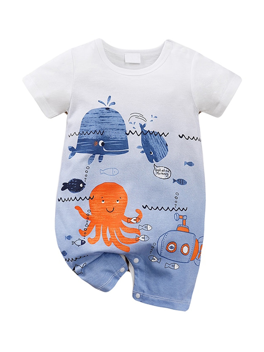 

StyleCast Boys Graphic Printed Pure Cotton Rompers, Blue