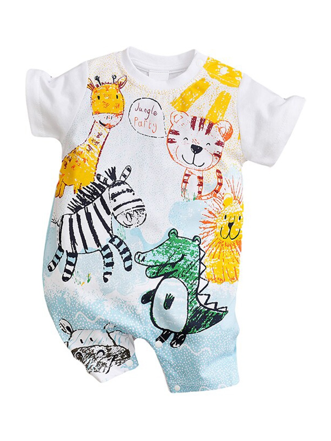 

StyleCast Infants White Printed Pure Cotton Romper