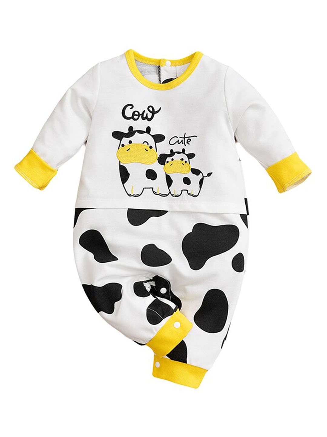 

StyleCast Infants Kids White & Black Printed Cotton Rompers