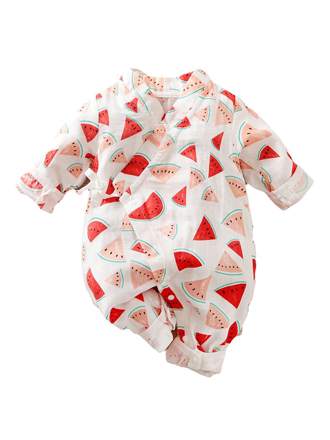 StyleCast Infant Girls White Printed Pure Cotton Romper