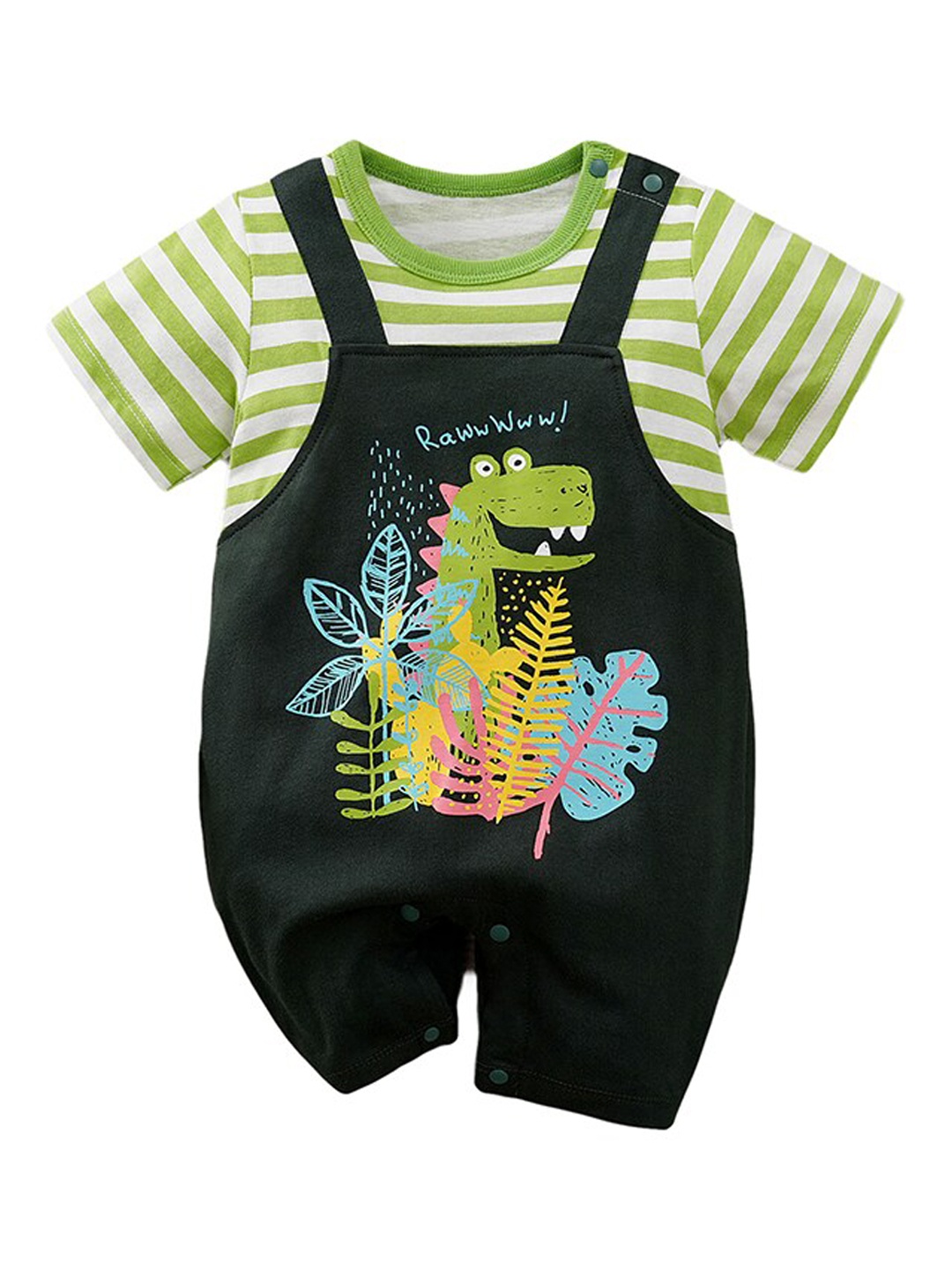 

StyleCast Infants Green Printed Pure Cotton Rompers
