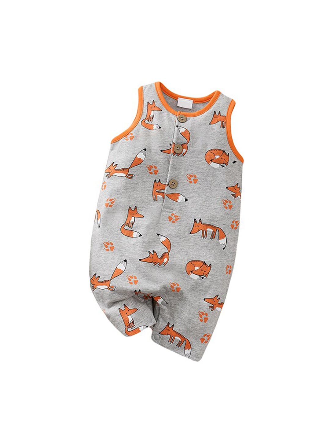 

StyleCast Infant Boys Printed Cotton Rompers, Grey