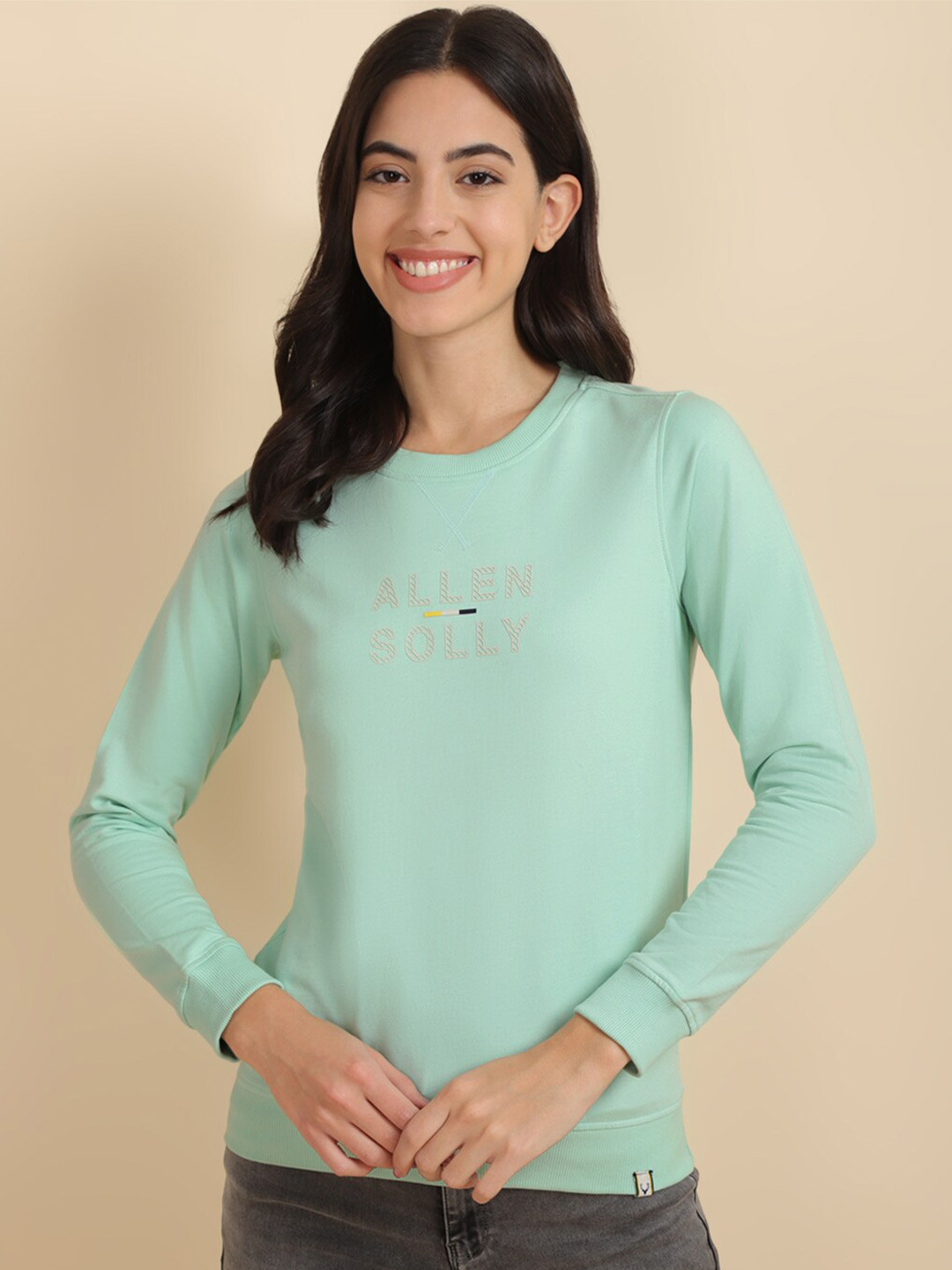 

Allen Solly Woman Round Neck Sweatshirt, Green