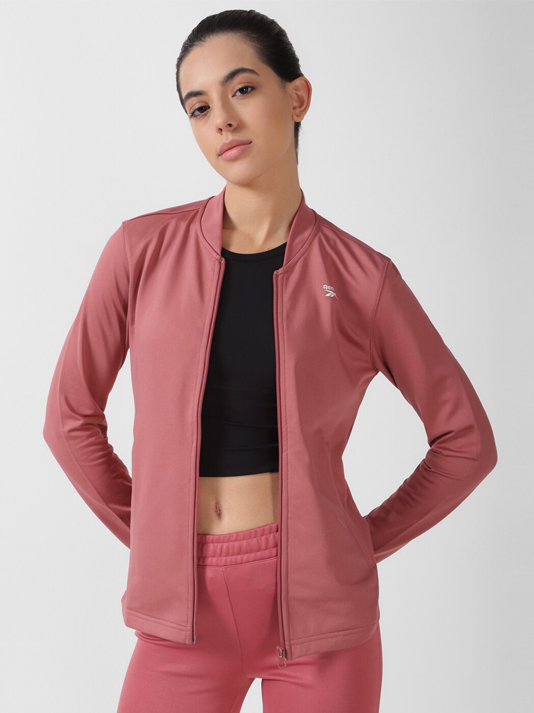 

Reebok Speedwick Stand Collar Sporty Jacket, Pink