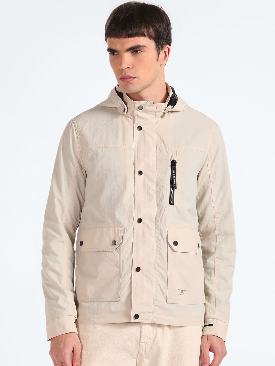 

Flying Machine Hooded Padded Jacket, Beige