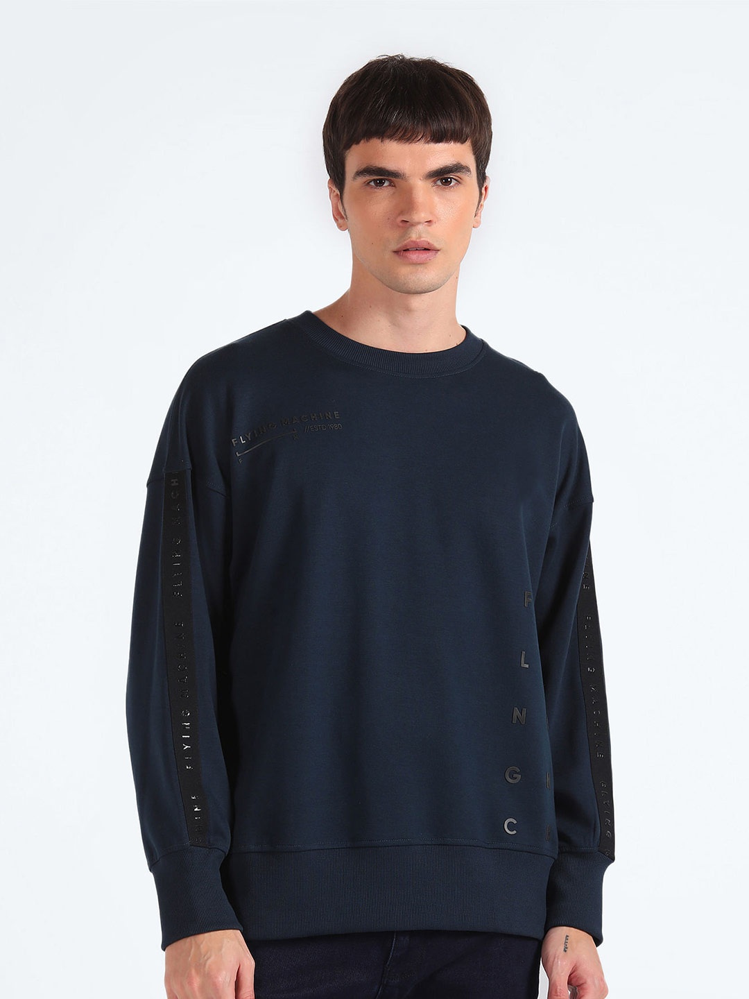 

Flying Machine Round Neck Pullover, Blue