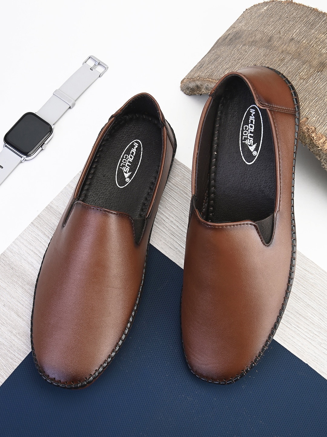 

IMCOLUS Men Lightweight Comfort Insole Slip-On Sneakers, Tan