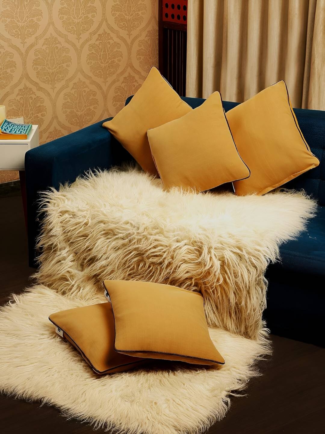 

Stuff N' Fluff Camel Brown 5 Pieces Square Cushion Covers