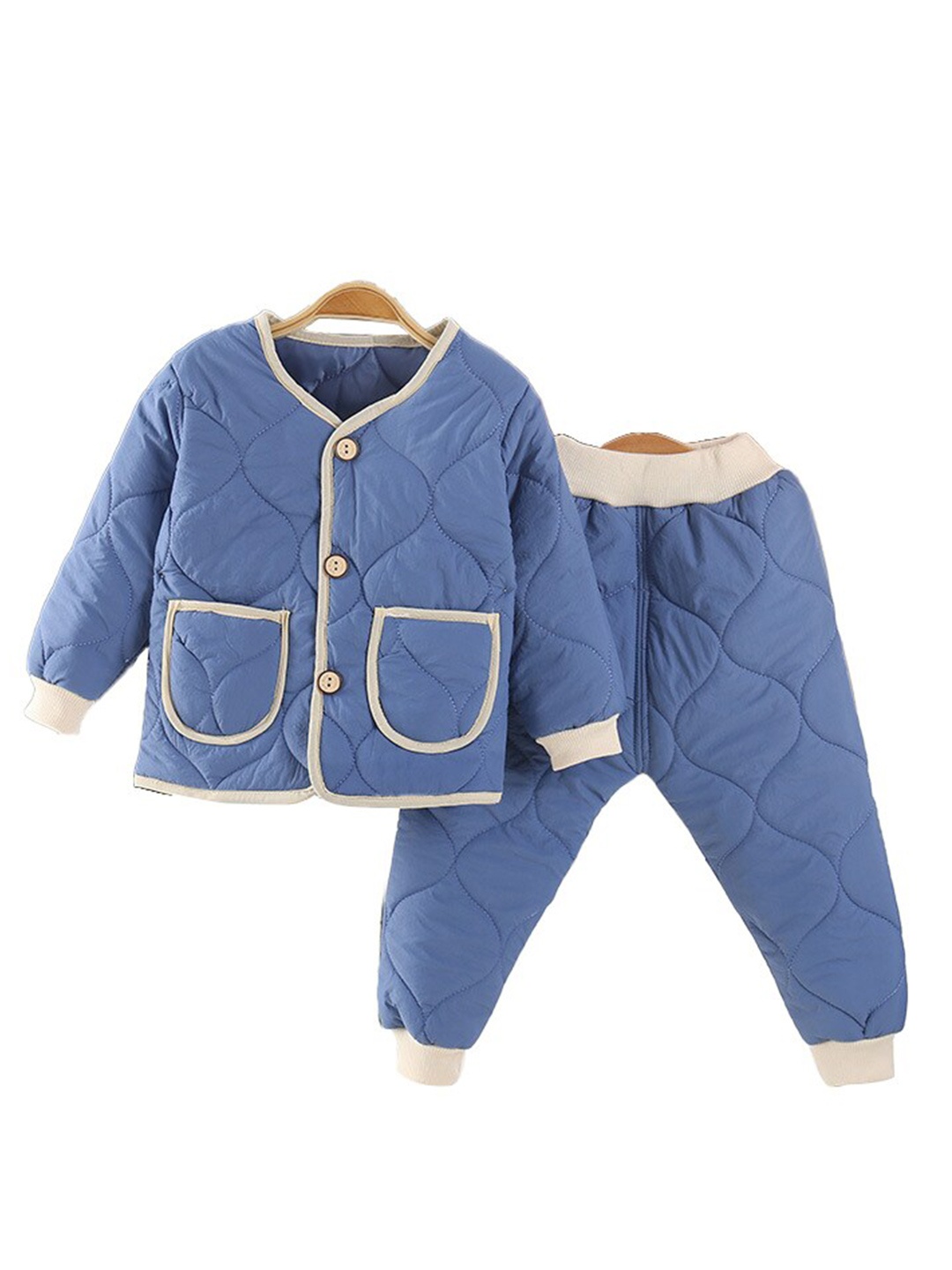 

StyleCast Boys Blue V-Neck Long Sleeves Coat With Joggers