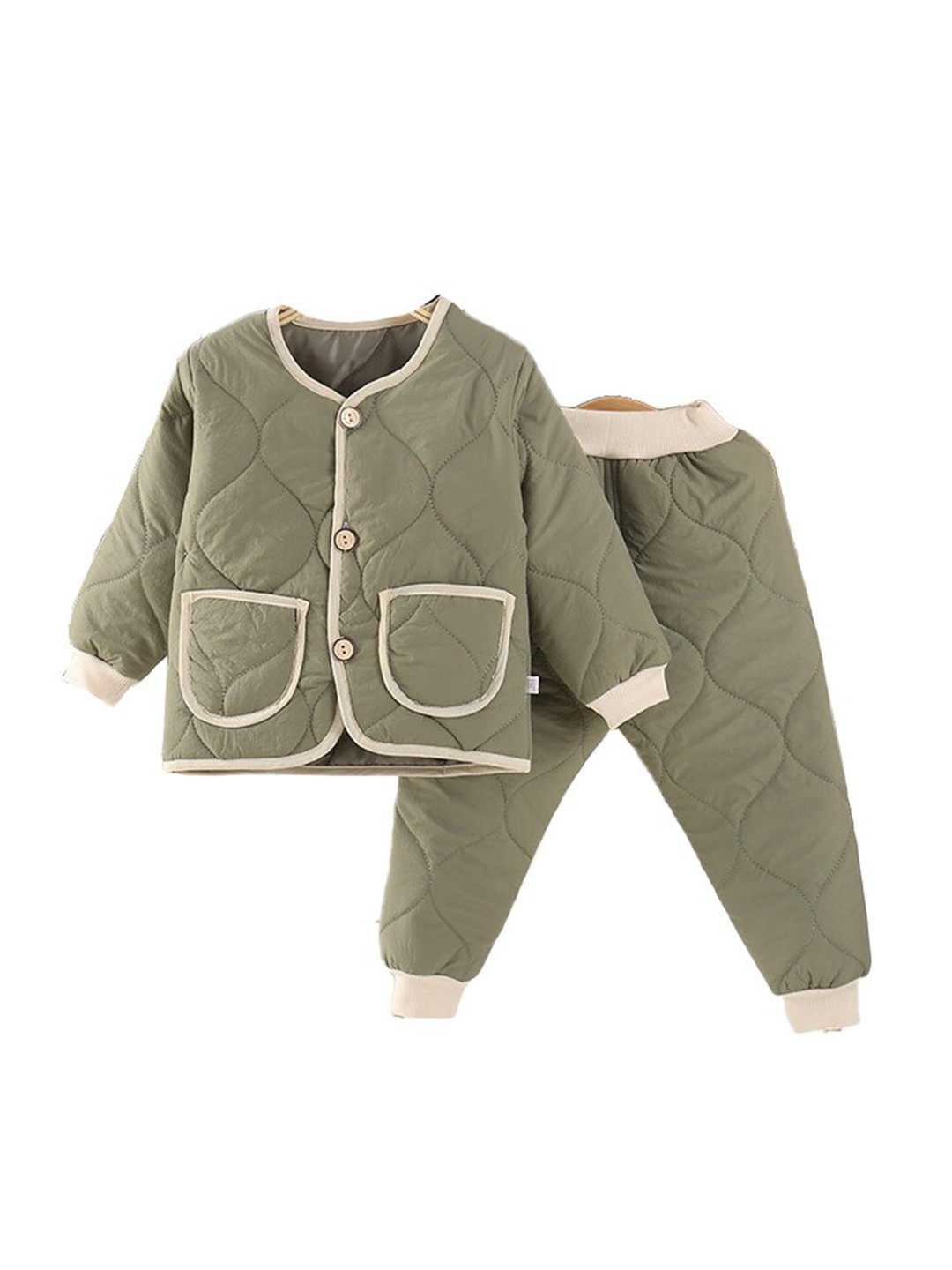 

StyleCast Boys Green V-Neck Long Sleeves Coat With Joggers
