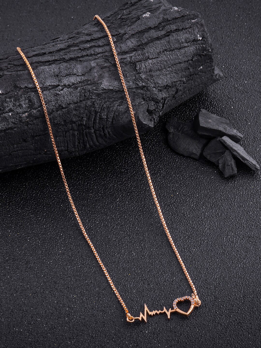 

DressBerry Gold-Toned Brass Gold-Plated Artificial Stones Studded Chain