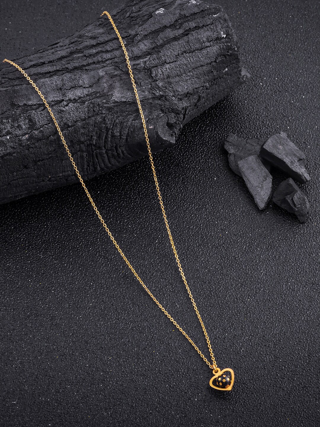 

DressBerry Gold Plated Heart Shape Pendant & Chain