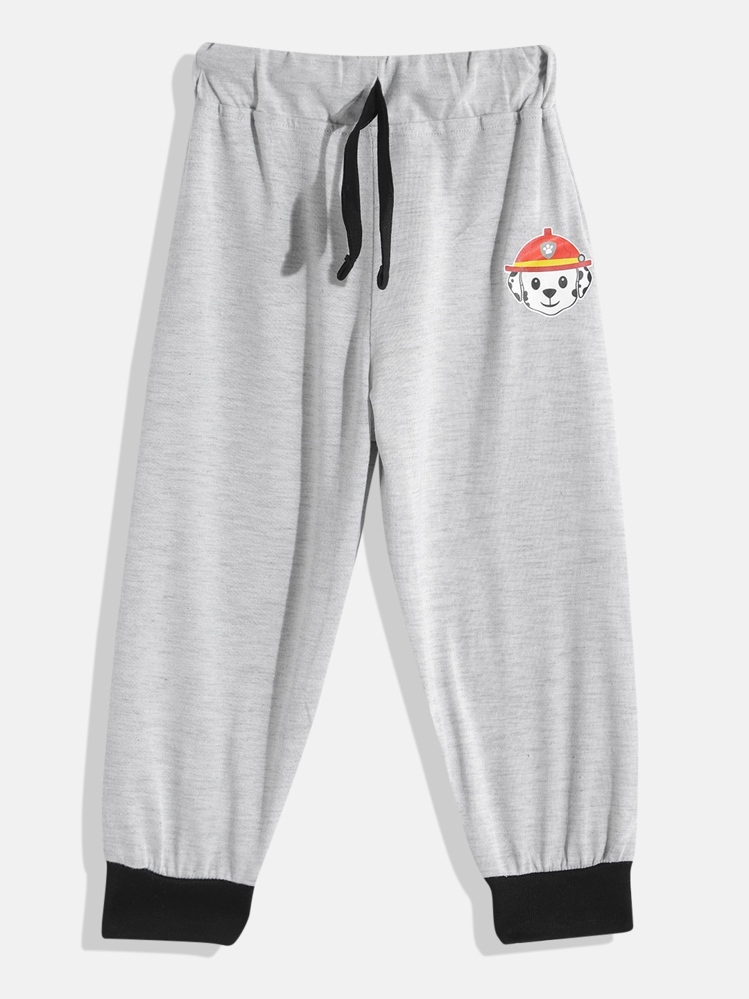 

Eteenz Boys Premium Cotton Mid-Rise Graphic Print Detail Joggers, Grey melange