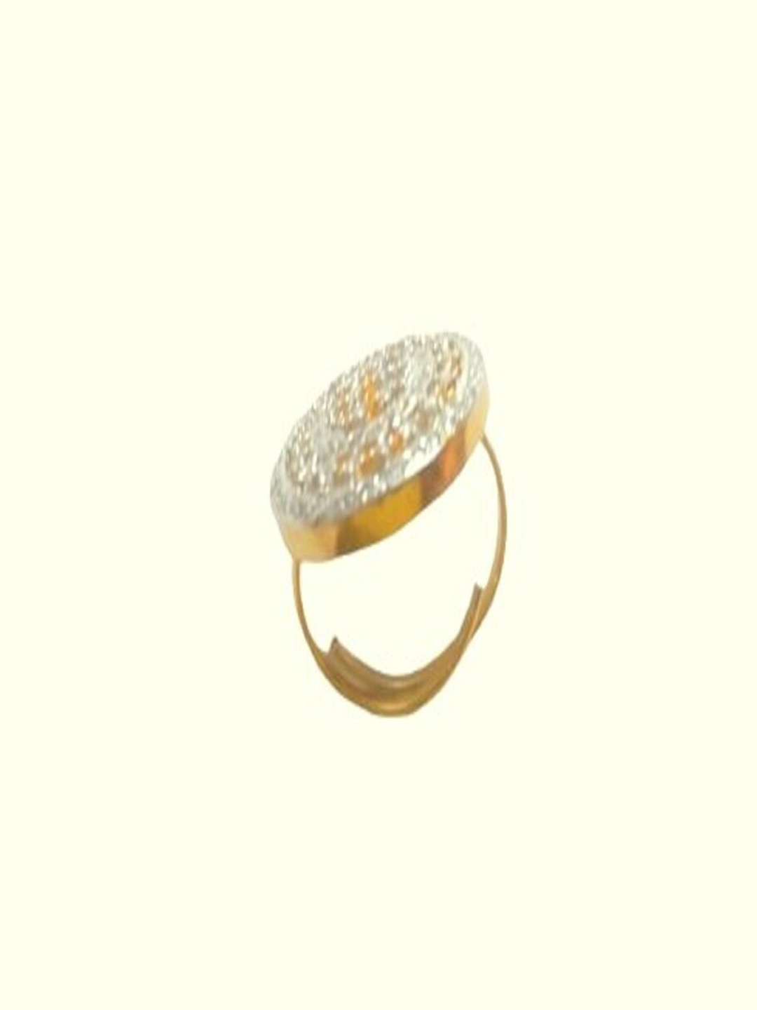 

Runjhun Gold-Plated CZ-Studded Adjustable Finger Ring