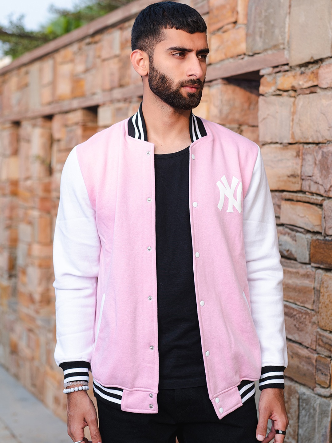 

Tistabene Lightweight Cotton Varsity Jacket, Pink