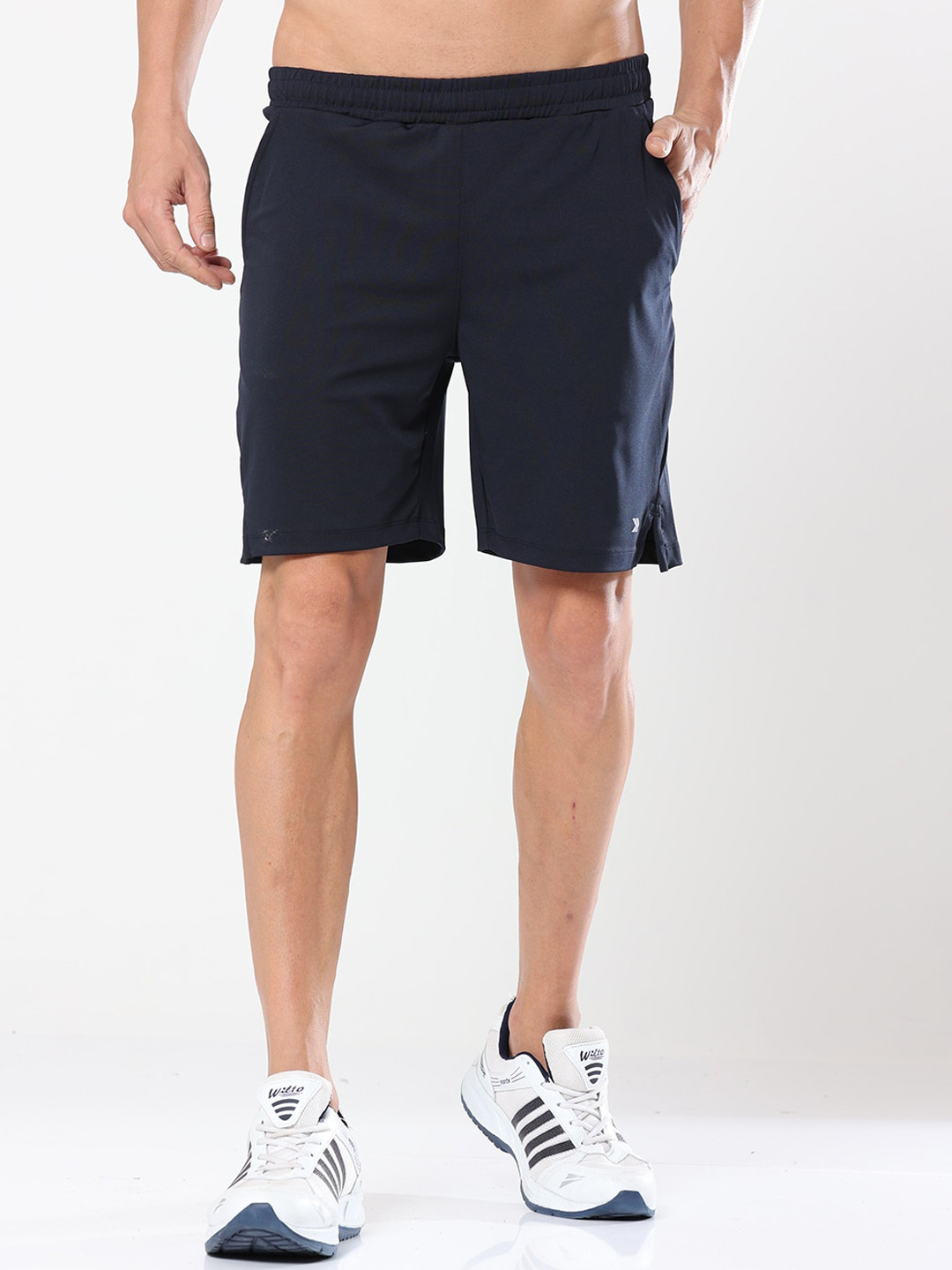 

JOLGER Men Regular Fit Mid Rise Sports Shorts, Navy blue