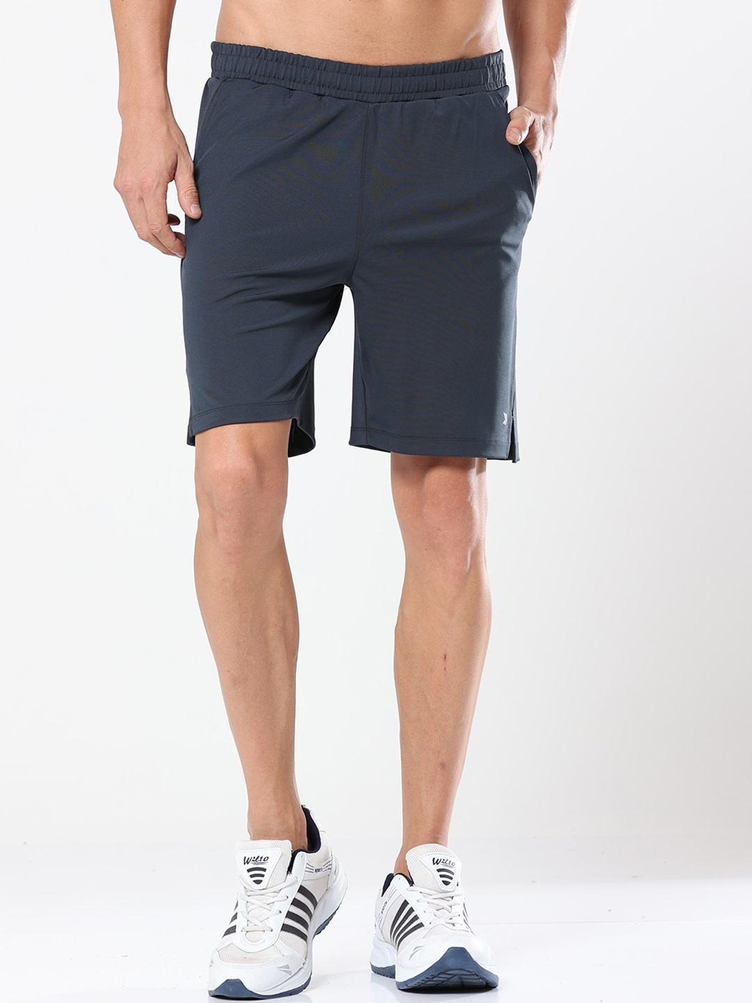 

JOLGER Men Regular Fit Mid Rise Sports Shorts, Grey