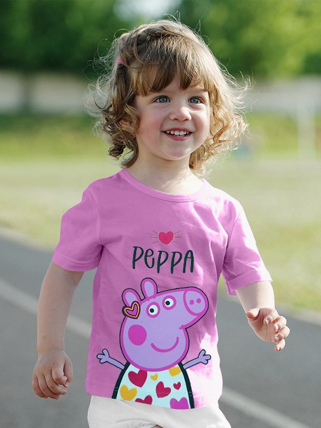 

Minute Mirth Girls Peppa Pig Printed Cotton Top, Purple