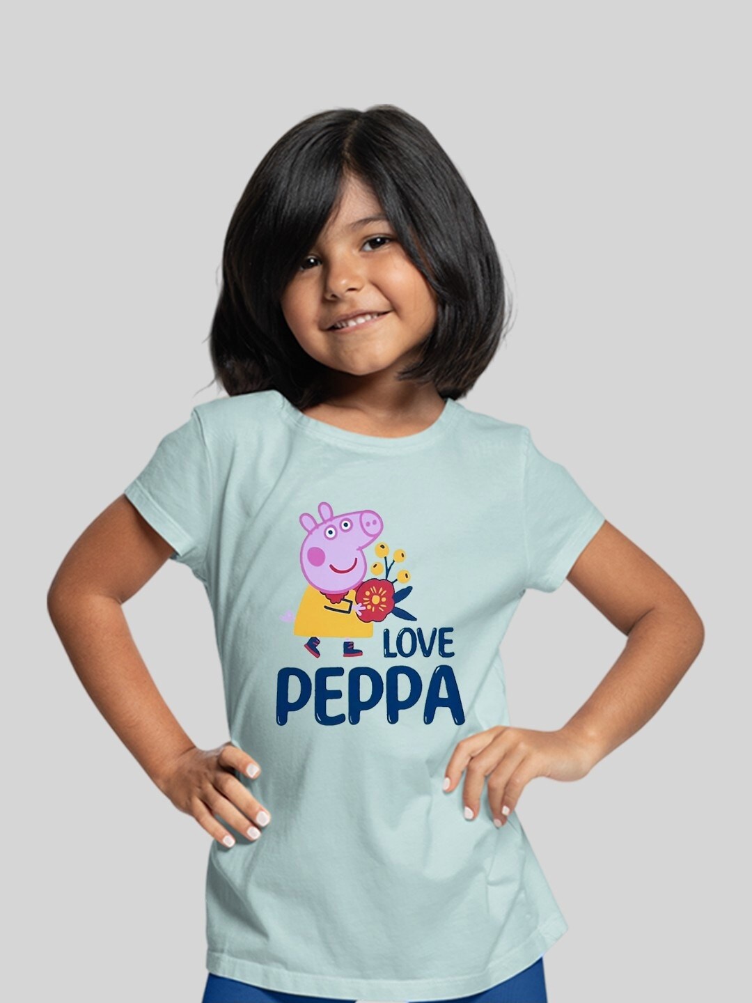 

Minute Mirth Girls Peppa Pig Printed Cotton Top, Green