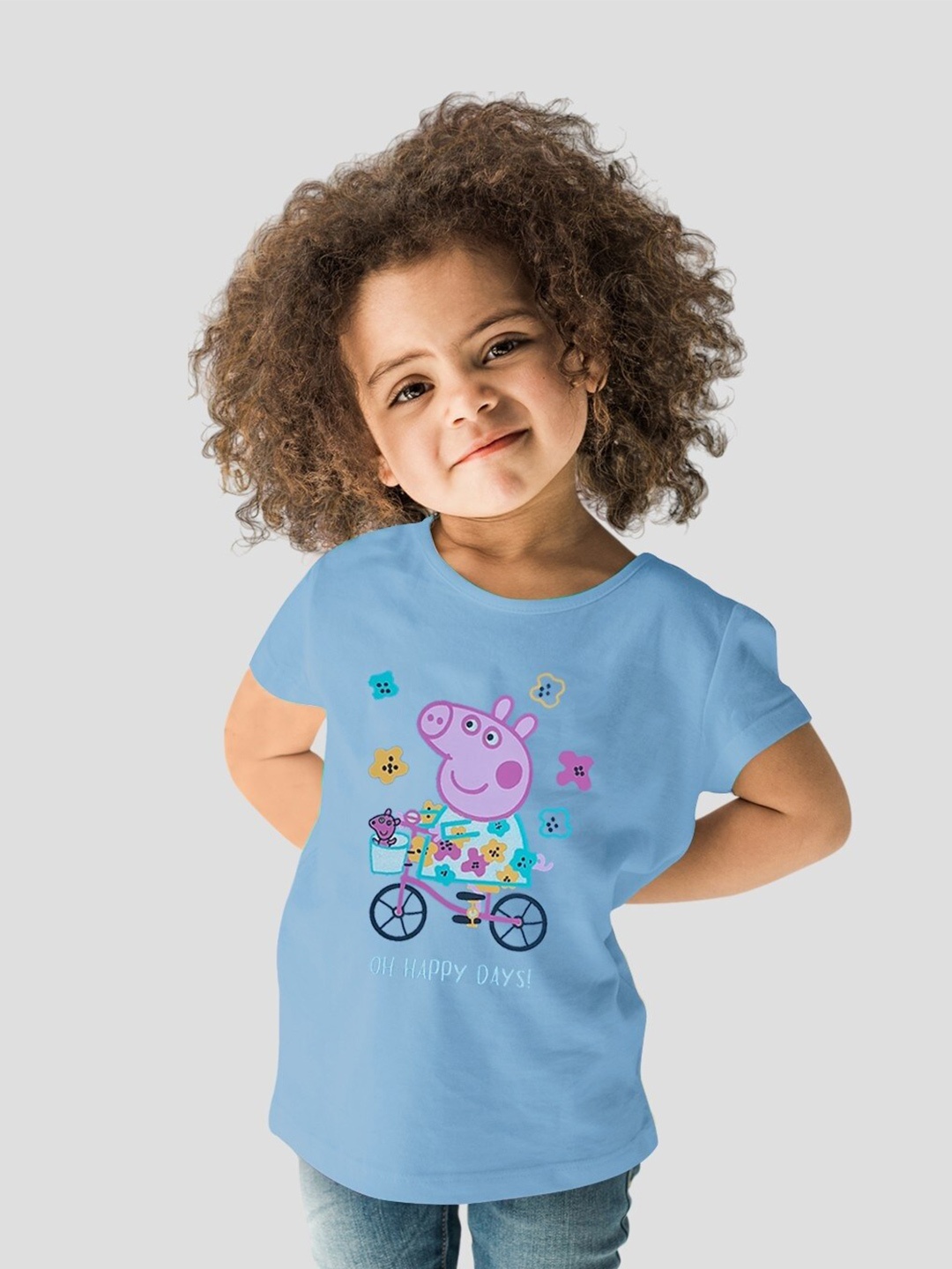

Minute Mirth Girls Peppa Pig Printed Cotton Top, Blue