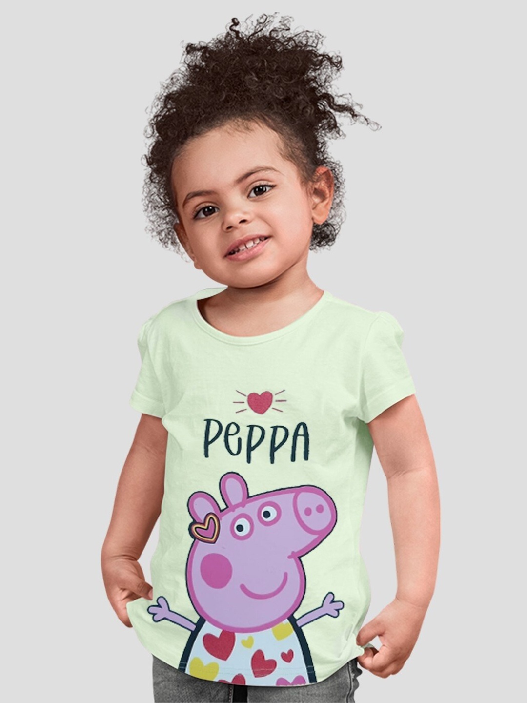 

Minute Mirth Girls Peppa Pig Printed Cotton Top, Green