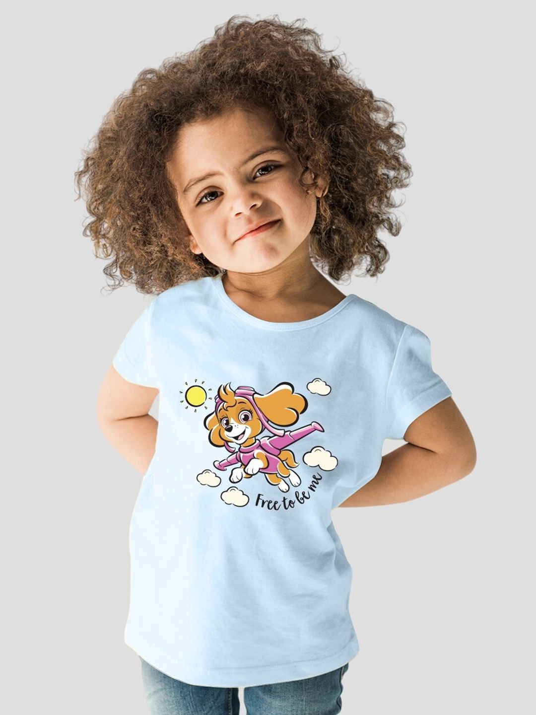 

Minute Mirth Girls Paw Patrol Printed Cotton Top, Blue
