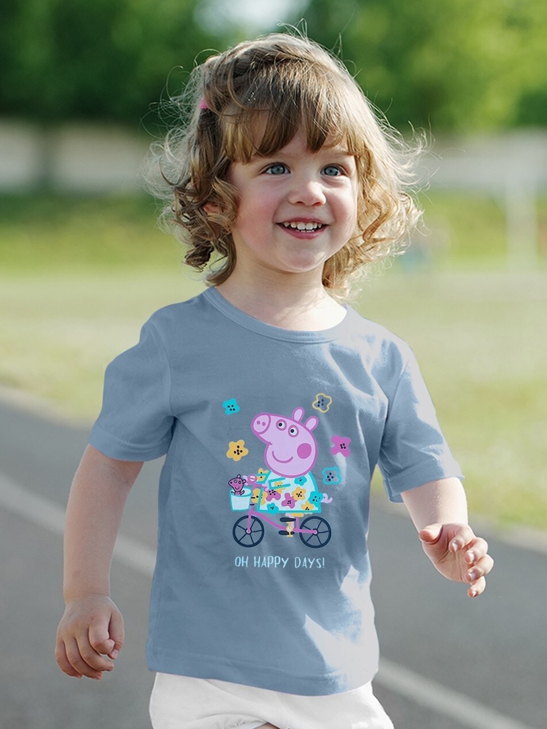 

Minute Mirth Girls Peppa Pig Printed Cotton Top, Blue