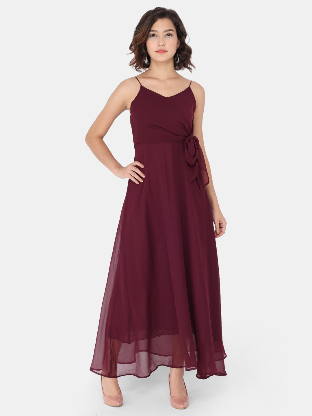 

Trend Arrest Shoulder Straps Fit & Flare Maxi Dress, Purple
