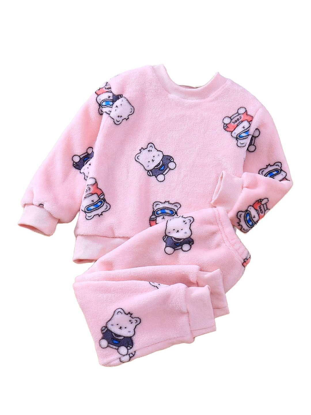 

StyleCast Girls Pink Conversational Printed Night suit