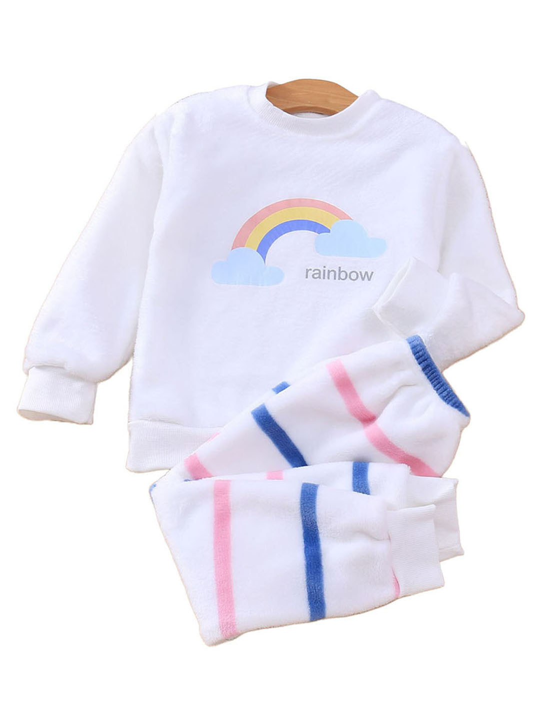 

StyleCast Kids White Graphic Printed Night suit