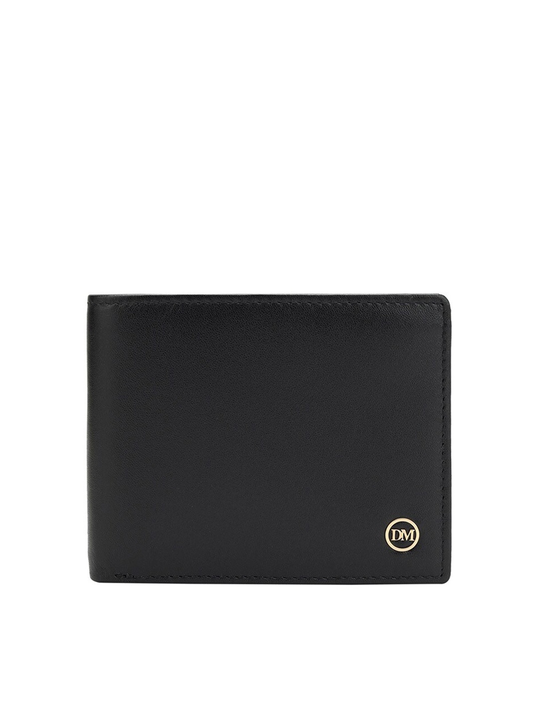 

Da Milano Women Textured Leather Two Fold Wallet, Black