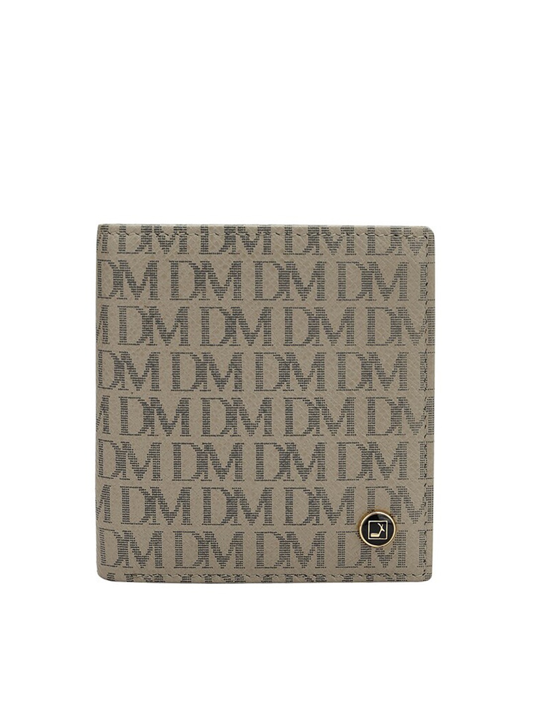 

Da Milano Women Typography Textured Leather Two Fold Wallet, Grey
